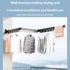 Folding Balcony Clothes Drying Rack Retractable Window Laundry Hanger Rod for Home