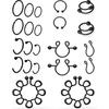 SCERRING Кольцо-пустышка из нержавеющей стали для лица, непирсинговое кольцо для сосков, зажим для сосков, украшения для искусственного пирсинга, 11 да