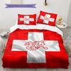 Switzerland national football Pattern Bedding Home Decoration Birthday Gift (1 * duvet cover + 2 * pillowcase, without core),fan merchandise.