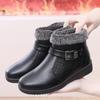 Women's Plush Snow Shoes Fur Lined Flats Woman Mom Grandma Waterproof Winter Boots Female Short Plush Shoes
