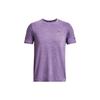 Solid Color Crew Neck Short Sleeve T-Shirt Men Tops Purple 1375692-571