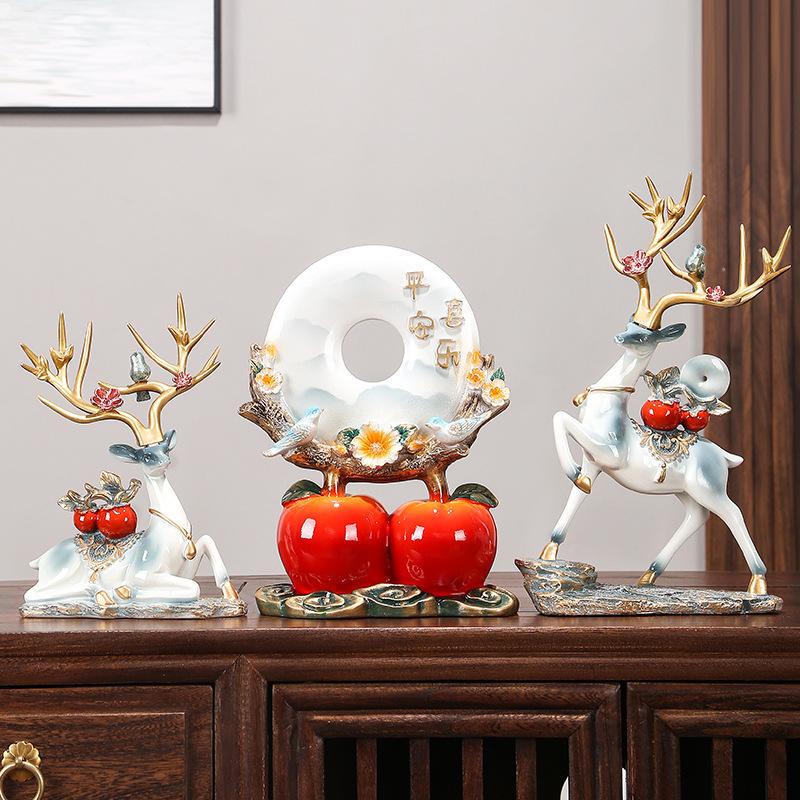 Украшения из смолы в виде оленя и лошади, украшение для дома, модель животного, свадебные подарки, статуэтка фэн-шуй, удача, хранение ключей, подвеска
