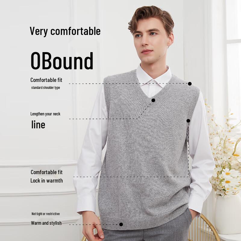 Мужской жилет с V-образным вырезом из чистого кашемира Hengyuanxiang