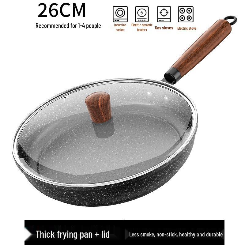 Maifan Stone Non-Stick Frying Pan, Multifunctional Flat-Bottom Pan for Gas or Induction Cooktops
