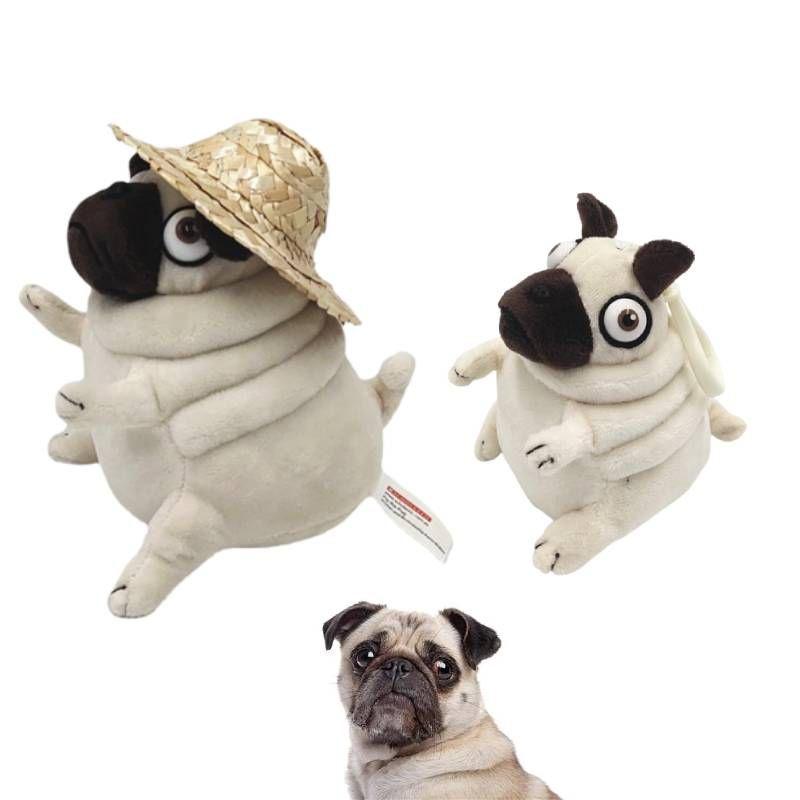 Красивая свинья собака мопс в шляпе плюшевая игрушка