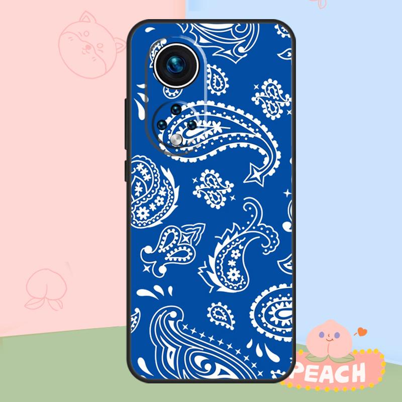 Black Bandana Paisley Case For Honor Magic 6 7 8 Pro Honor 400 200 50 70 90 Lite X8b X8c X9b X9c X9d Win RT Cover