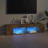 VidaXL TV Cabinet with LED Lights Smoked Oak 135x39x30 Cm 815693