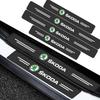 4Pcs Carbon Fiber Car Door Sill Protection Sticker Anti-scratch Refit For Octavia MK2 MK3 2 3 A7 Fabia Karoq Kodiaq Superb Rapid Kamiq