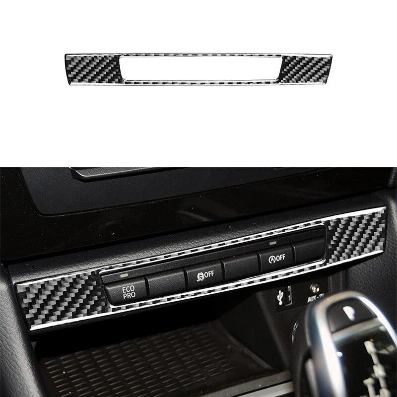 Car Central Control Button Decoration Cover Trim Sticker Carbon Fiber for BMW E84 X1 2011-2015 Auto Interior Accessories