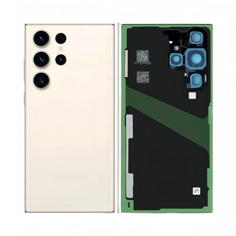 Задняя крышка аккумулятора для Samsung Galaxy S23 Ultra SM-S918 Из поликарбоната задняя крышка с клеем для объектива камеры Запасная часть для ремонта