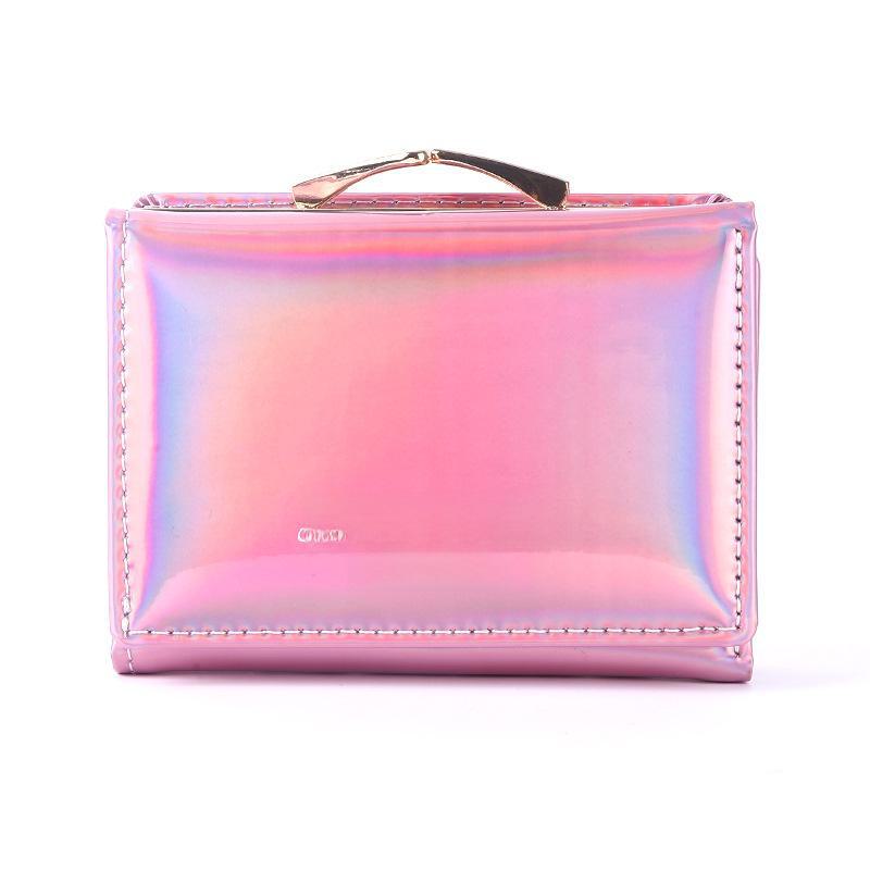 Женский модный кросс-бордер лазерный PU кожаный держатель карт и кошелек для монет