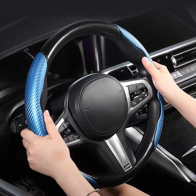 Универсальный автомобильный усилитель рулевого колеса в стиле углеродного волокна, нескользящая внутренняя защита для рулевого колеса, украшение