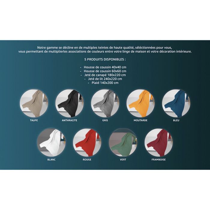 Cushion Cover 60x60 Cm ADELE Raspberry, by Soleil d'Ocre