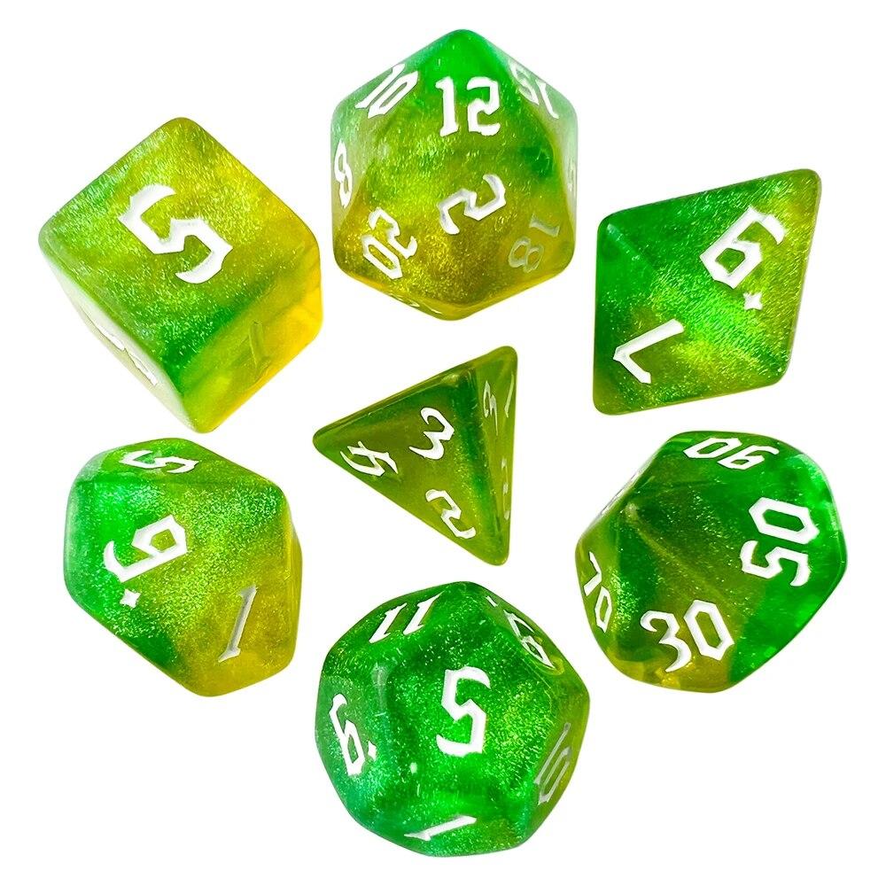 DND Cubes Dice RPG Dice Удивительные цвета, смешивающие фэнтезийный эффект звездного света, уникальные стили ретро-шрифтов для ролл-игральных карточных игр