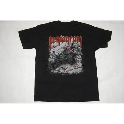 Pentagram Band Музыкальная футболка для влюбленных Черная Хлопок Полный размер Jk666