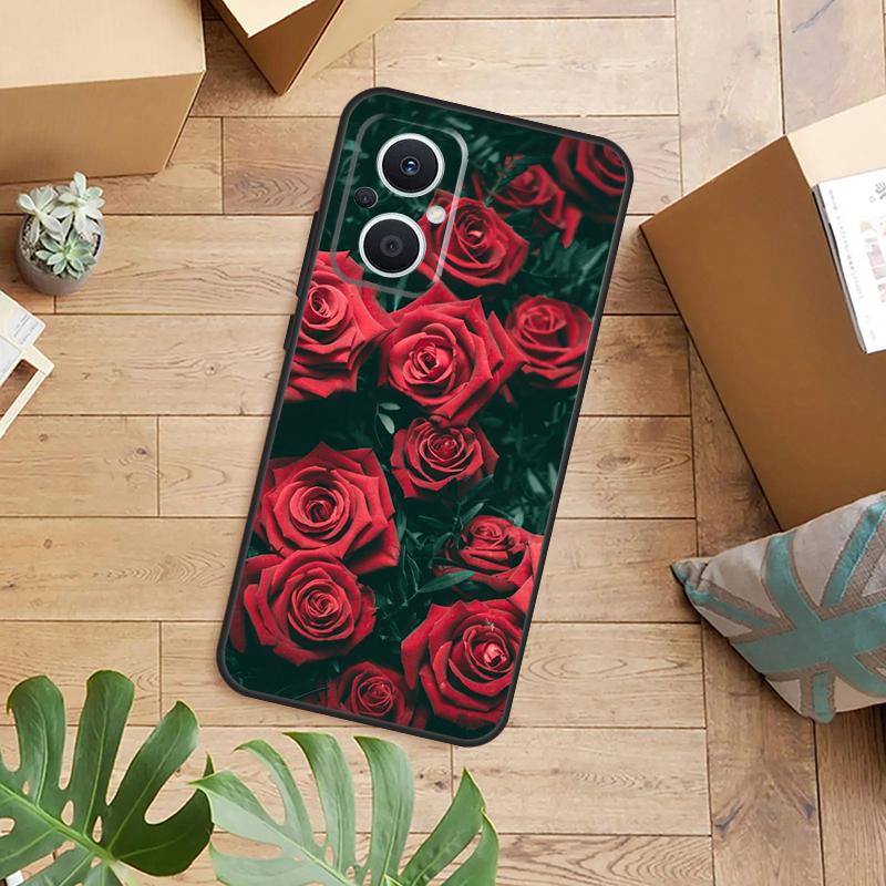 Flower Red Rose Case For OPPO Reno 13F 14F 12F 10 11 12 13 14 Pro 8T 7 8 Lite OPPO Find X9 X6 X5 X8 Pro Cover