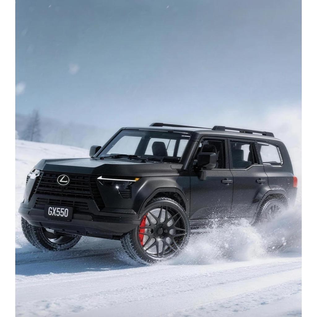 1/24 Lexus GX550 Внедорожник Литой Металлический Модель Игрушечного Автомобиля Звук и Свет Оттяжка Детская Игрушка Коллекционные Предметы Подарок на День Рождения