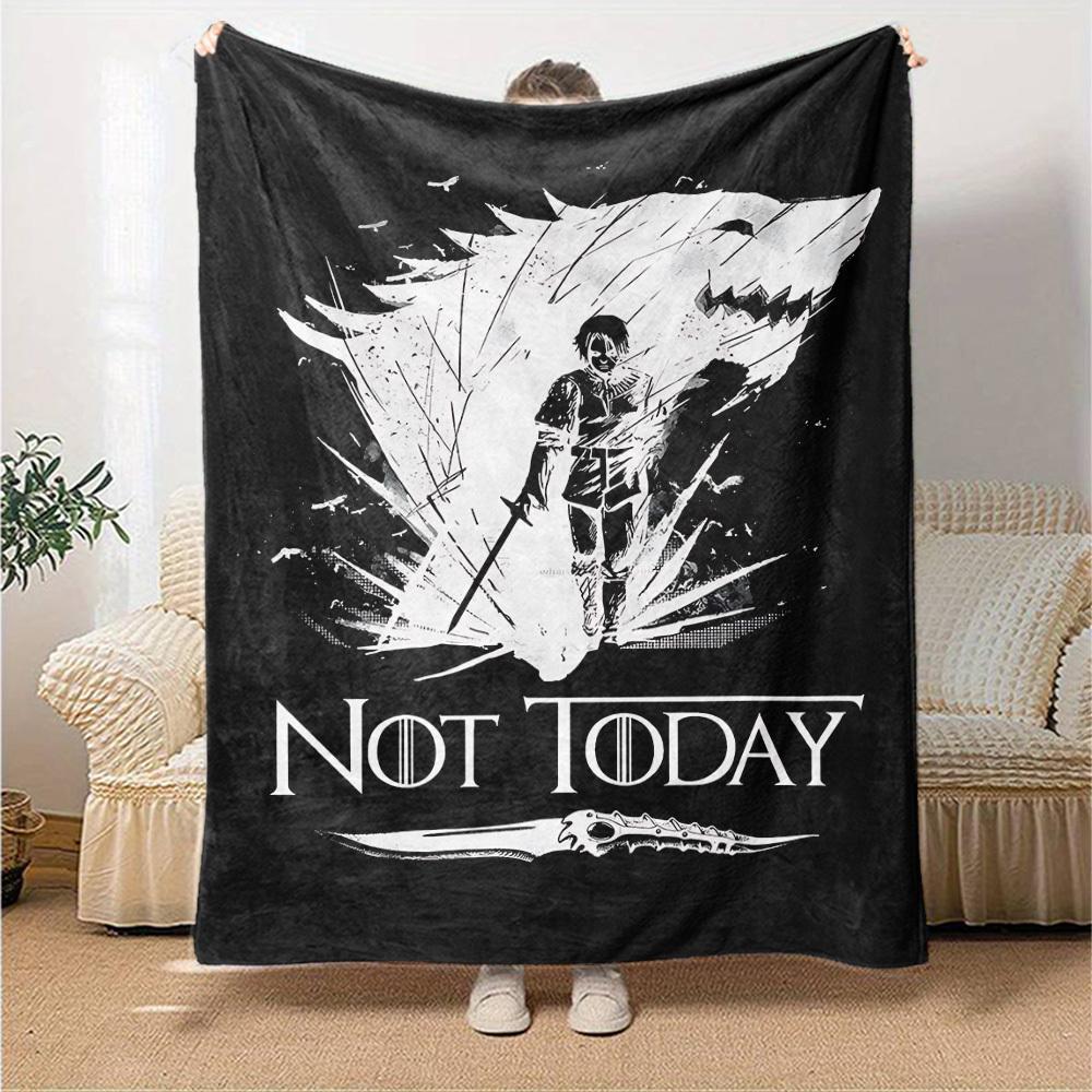 1pc Not Today Throw Blanket Soft Flannel, Cozy All Season Polyester Perfect for Home, Office