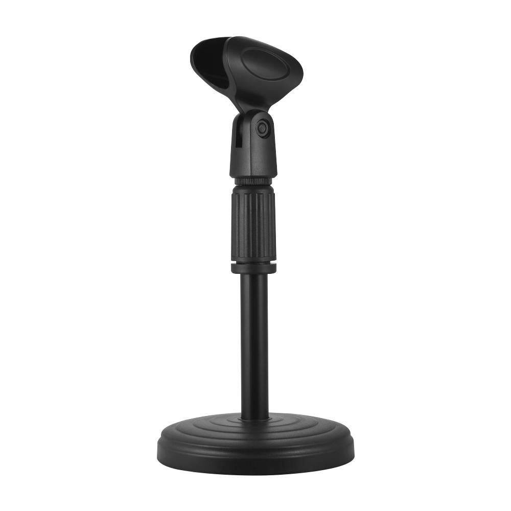 Adjustable Desk Microphone Stand Mic Holder with Clip Max. Height 345mm for Meetings Lectures Podcasts Black