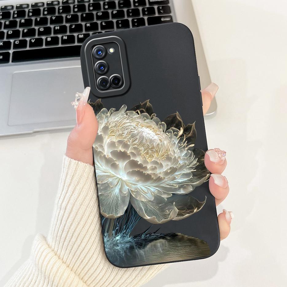 Чехол для Oppo A52 A72 A92 Стильные Цветы Милый Расписной Чехол Мягкий ТПУ Матовый Чехол для Телефона Для Oppo A92 A 52 72 OppoA52 OppoA72 Сумки