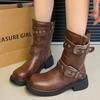 Модная женская обувь, высококачественные женские ботинки с боковой молнией, зимние, с квадратным носком, однотонные, короткие, на толстом каблуке, модные ботинки Botas De Mujer