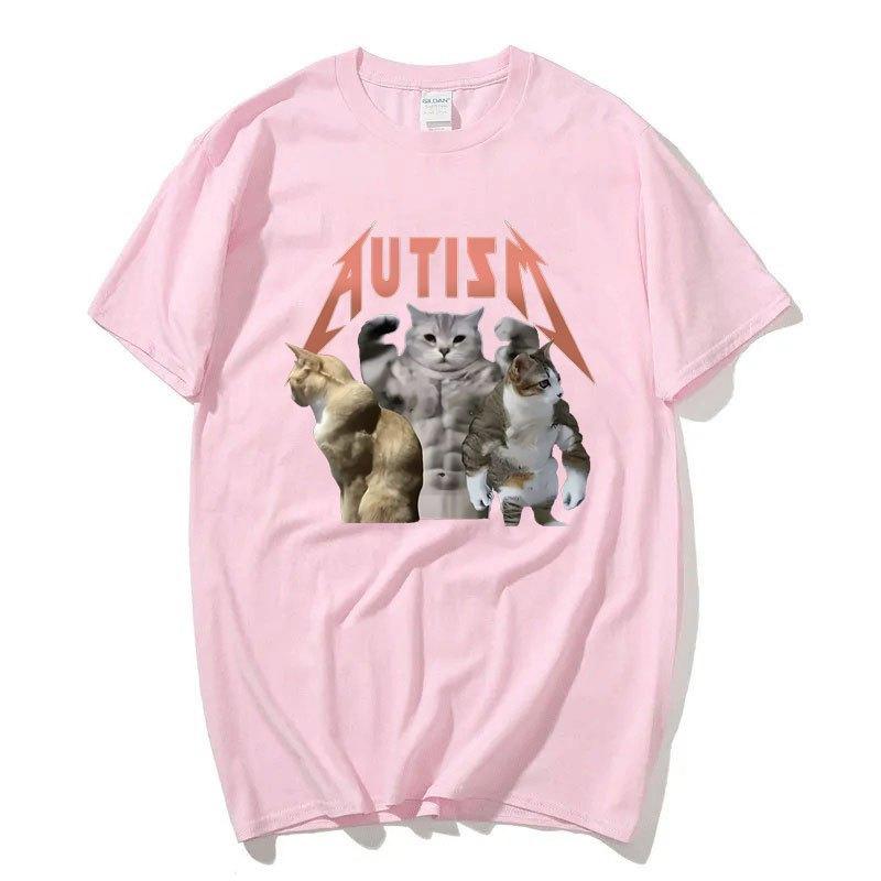 Футболка Buff Cats Autism Memory для фитнеса, спортзала, моды, хип-хопа, с коротким рукавом, женская летняя удобная футболка