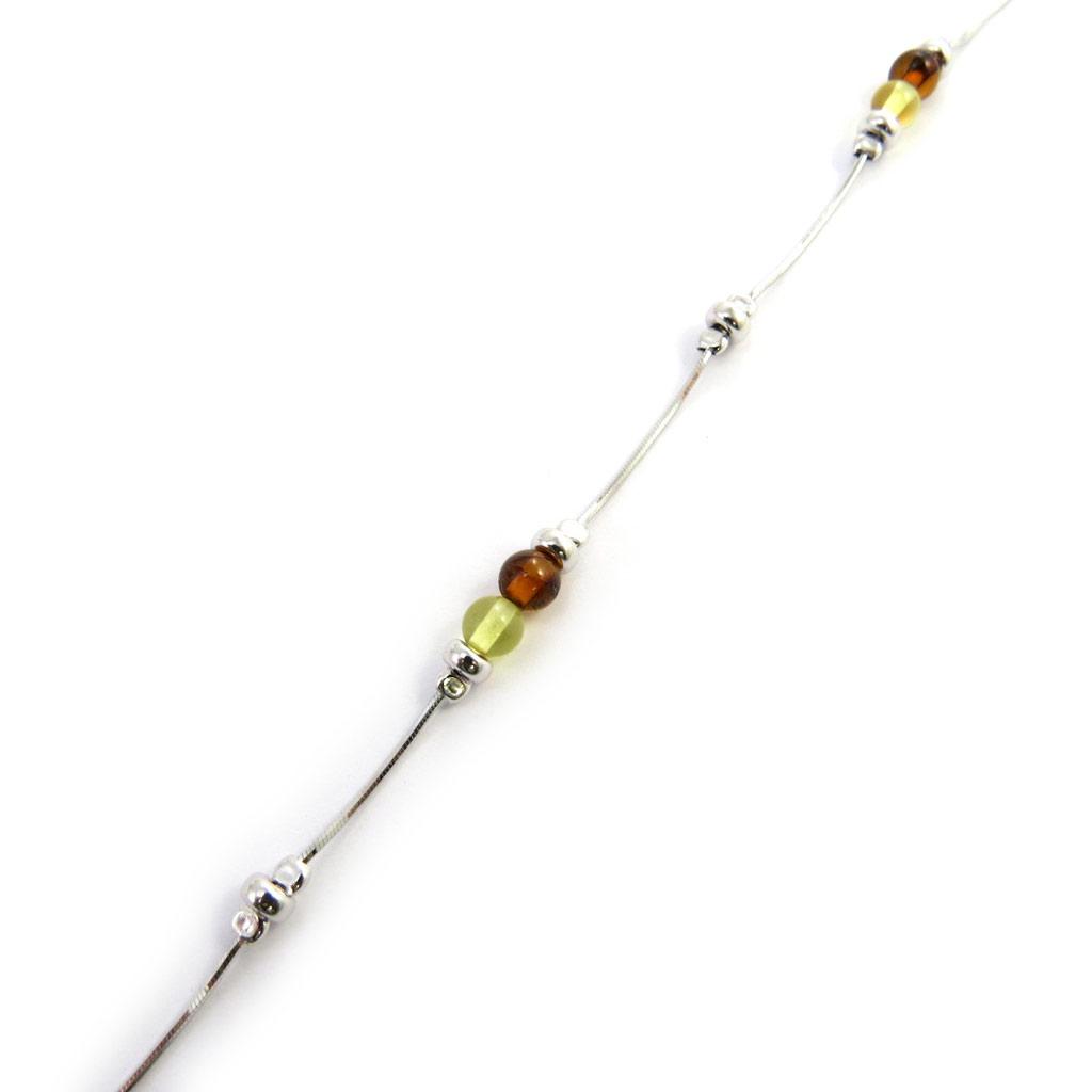 Les Trésors De Lily [N2502] - Серебряный браслет "Вдохновение" янтарь, коньяк и мед (родиевое покрытие) - 5 мм