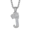 Richsteel Men's Initial Necklace "J" with Platinum Plated Zirconia Pendant, Unisex, Hip Hop, B-Boy, Streetwear, Accessory