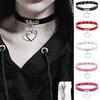 Punk Gothic Harajuku Soft Girl PU Leather Heart Pendant Choker Necklace