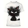Funny Men's T Shirt Aniaml Cat Print Summer Casual Short Sleeve Tee Street Fashion Crew Neck Pullover Male Oversized Clothing
