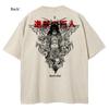 Fashion Streetwear Black Washed Vintage Tshirt Anime Attack On Titan Graphic Print Oversized T-Shirt Summer Casual Cotton Tshirt