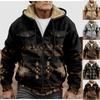 Men'S Winter Zipper Hooded Fleece Sweatshirt With Patch Pocket Casual Jacket