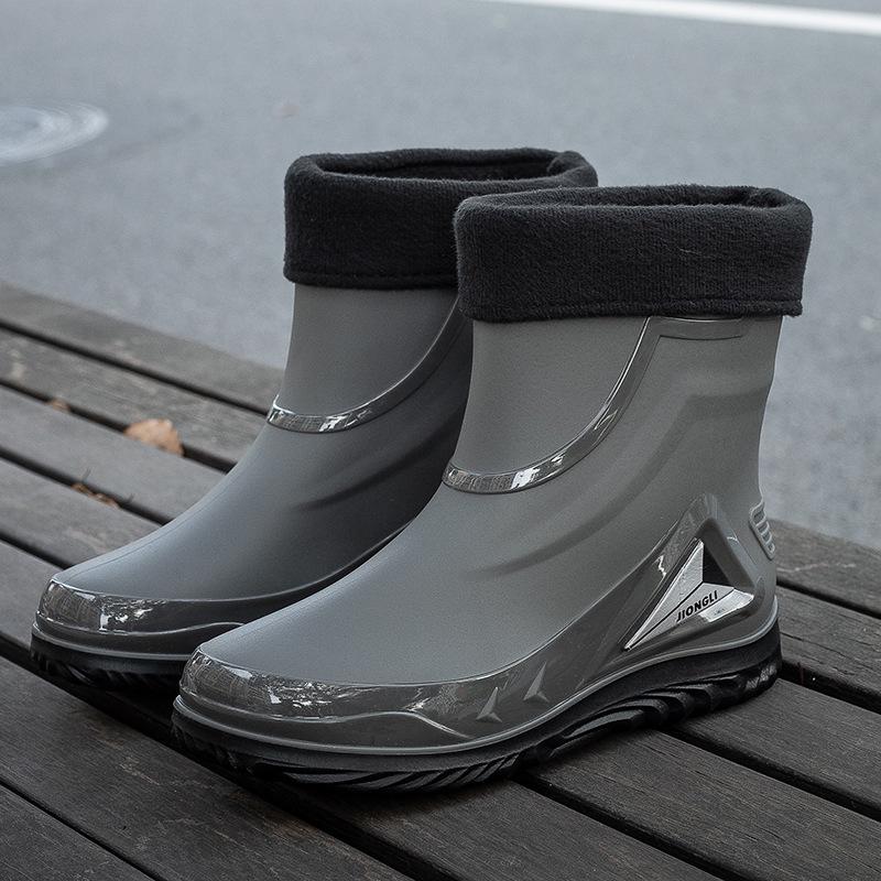 Мужские водонепроницаемые резиновые сапоги в мотоциклетном стиле — стильная, удобная, нескользящая обувь для отдыха на природе