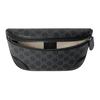 Gucci GG Emblem Adjustable Shoulder Strap Zipper Closure Monogram Coated Fabric Waist Bag Small Men waist bag Black 821165-FAED9-1000