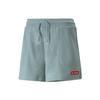 X Coca-Cola Collaboration Solid Color Drawstring High-Waisted Straight-Leg Shorts Women Shorts Green 536167-98