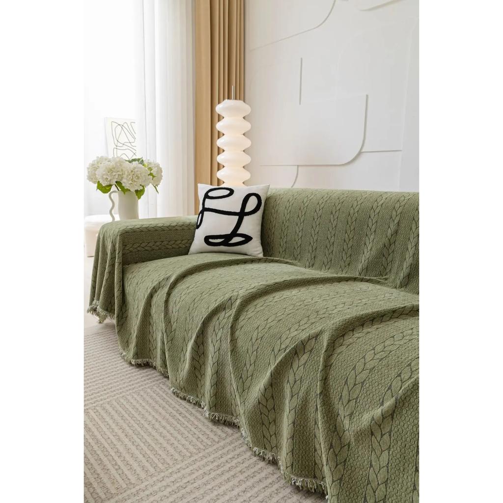 Чехол для диванной подушки с двумя сторонами Чехол для дивана с узором «Шенилл» и узором «Пшеничное ухо» Чехол для дивана Housse Canapé 3 места, наклонный