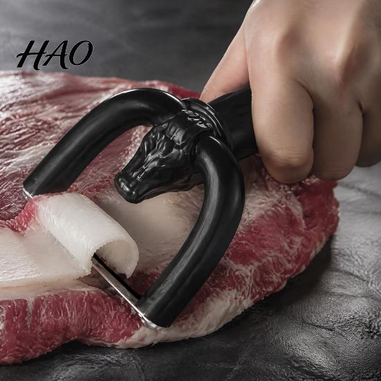 Kitchen Utensil for Butchers Handheld Meat Fat Trimmer, Ergonomic Anti-slip Handle And U-Shaped Curved Non Slip Tool Blade Cutter, Manual Efficient