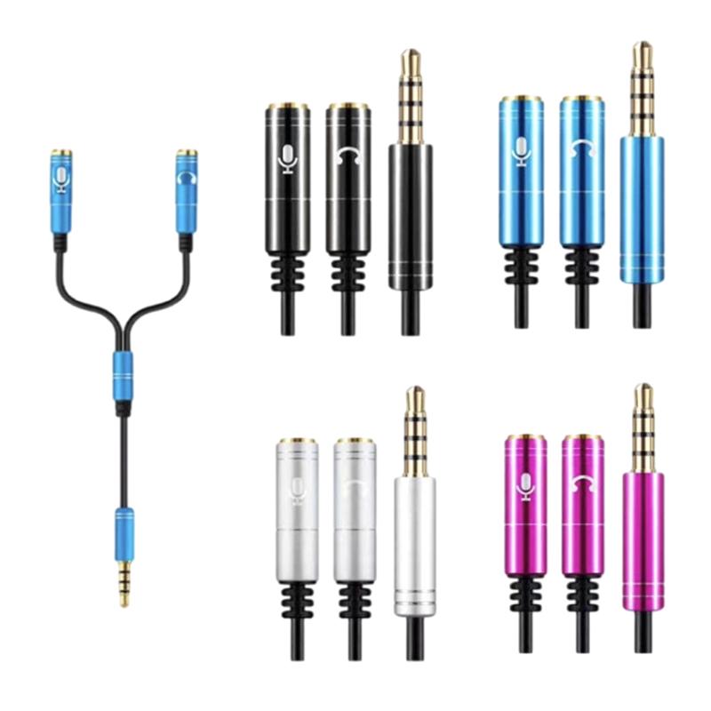 3.5Mm Audio Splitter Cable For Computer Laptop Jack 3.5 Mm 1 Male To 2 Female Microphone Headphone Y Splitter Aux Cable