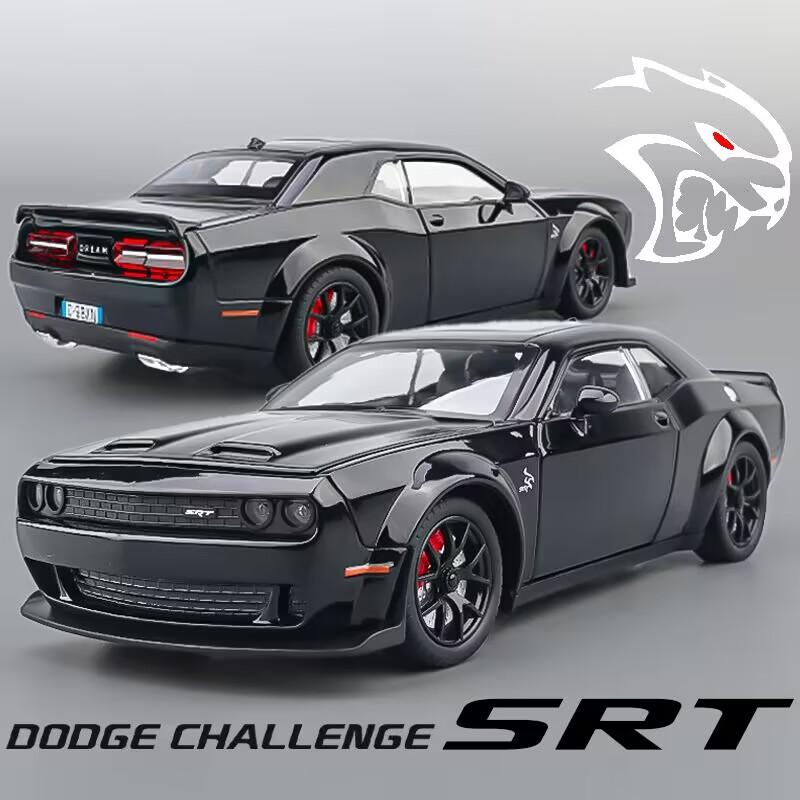 New Simualtion 1:24 Dodge Challenger Hellcat Redeye Alloy Car Model Sound and Light Children Toy Birthday Gift Miniature Voiture