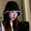 Fisherman's Hat Women's Autumn and Winter Knitted Woolen Bucket Hat Korean Style Warm Ear Protecting Versatile and Face Enhancing Small Basin Hat