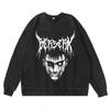 Heavyweight 360g Washed Vintage Berserk Anime Streetwear Cotton Pullover Hoodie Men