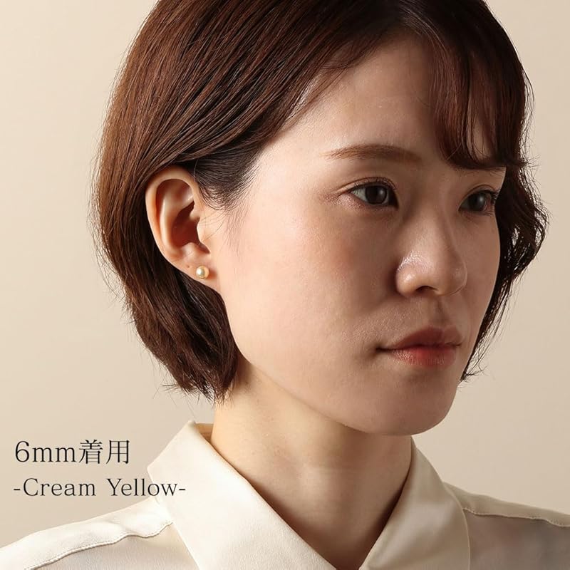 Жемчужные серьги большой премиум цветной жемчуг жемчуг 6мм 8мм бусины серебро (6 мм, кремово-желтый_титан)