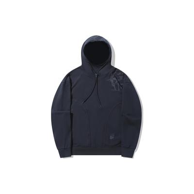 Li Ning X Jackie Chan Сотрудничество Серия Кунг-фу Однотонный Худи-пуловер Мужской свитшот Угольно-черный AWDT673-2
