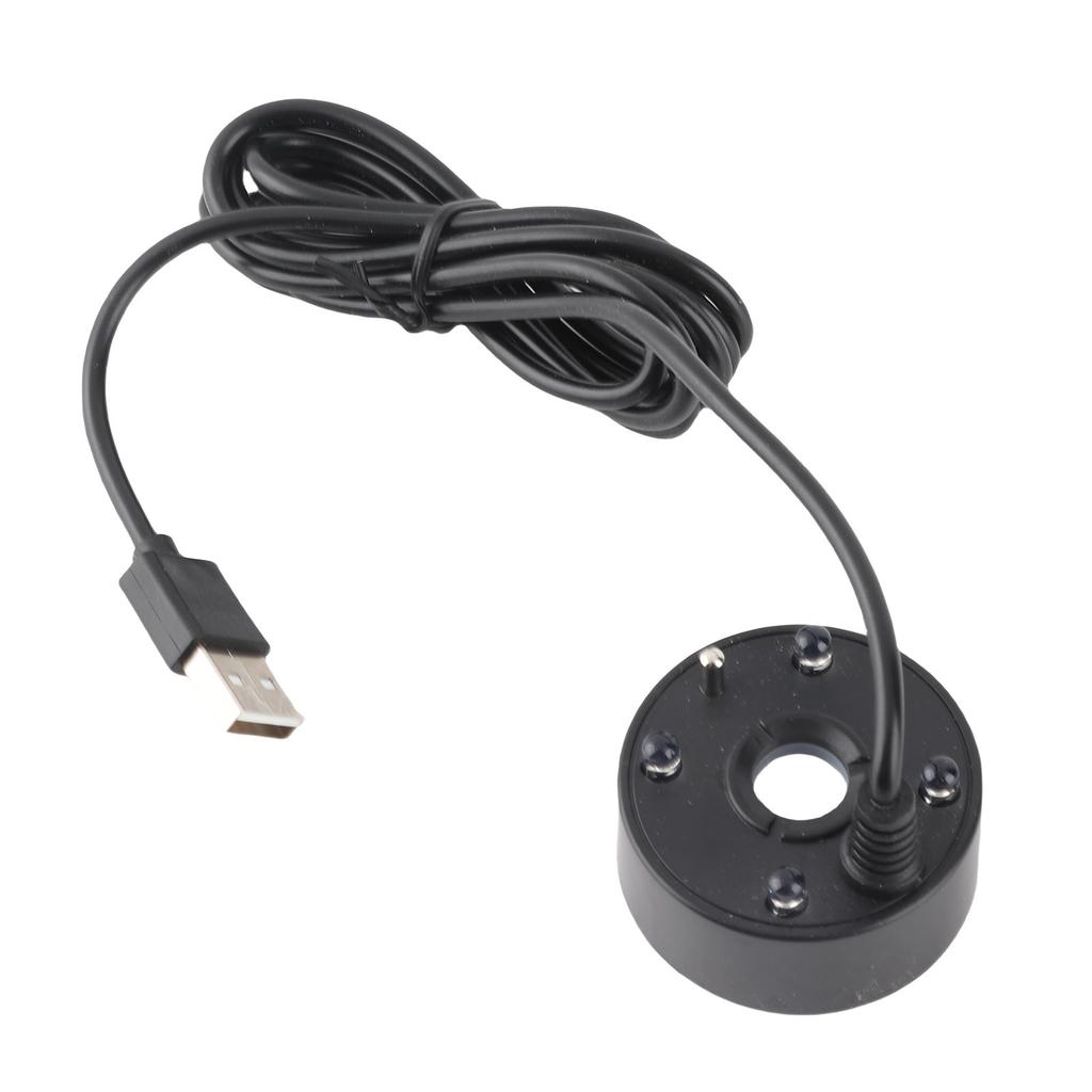 Увлажнитель тумана USB с цветной светодиодной подсветкой 5 В Ультразвуковой распылитель для фонтана, пруда, альпинария, аквариума, раковины Черный