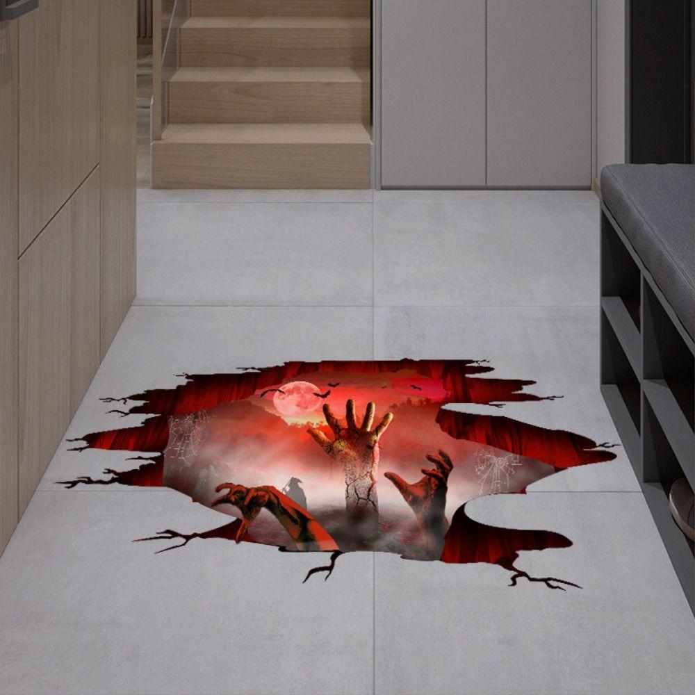 2Pcs/set Reusable Halloween Ghost Hand Sticker Halloween Static Stickers  Wall Stickers