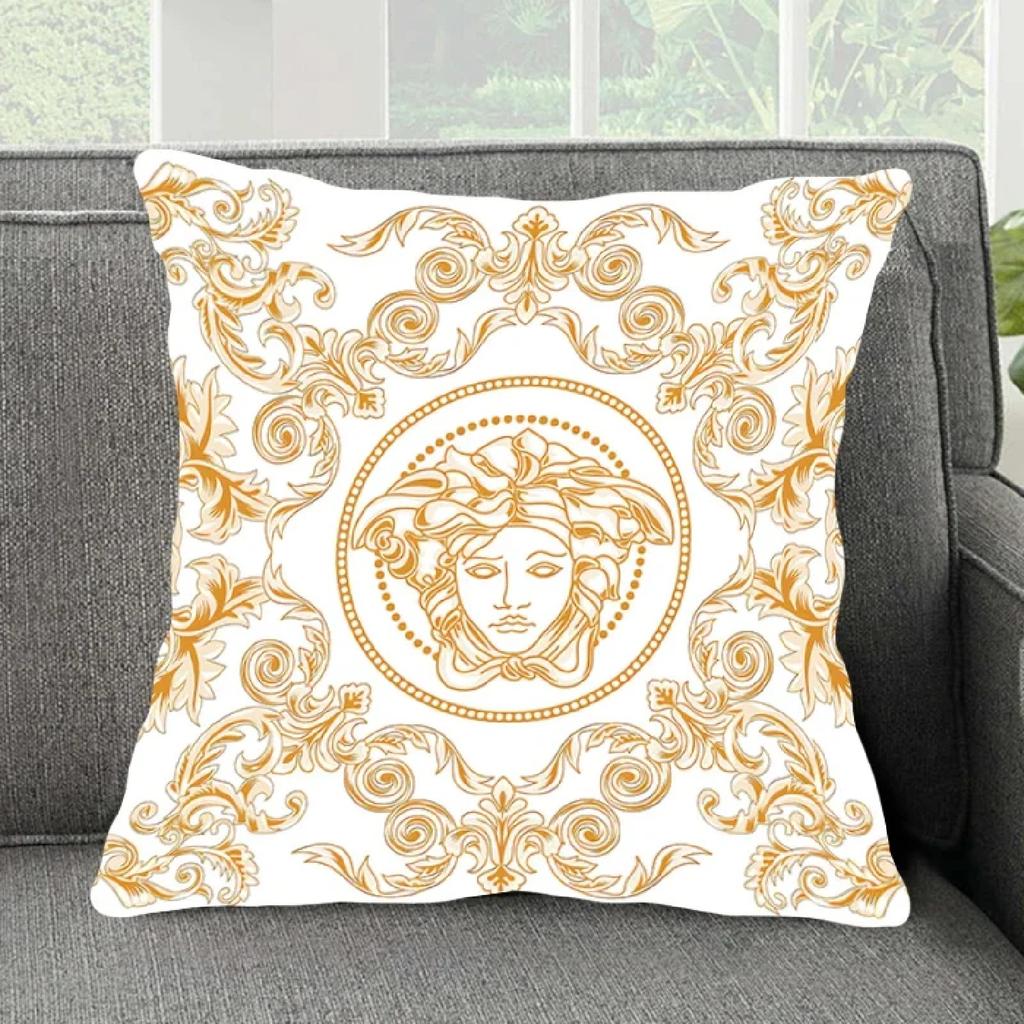 Funda de almohada cuadrada lujosa funda de cojín dormitorio sala de estar coche Oficina ocio moda marca funda de almohada,