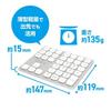 Miyoshi MCO Wireless Numeric Keypad for Windows with Directional Keys, 2.4GHz Connection, 36 Keys, Type-C Rechargeable, Approximately 75 Hours of