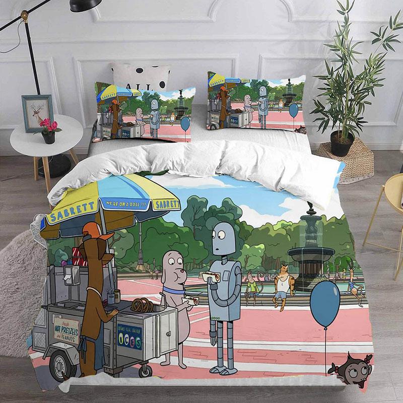 Комплекты постельного белья Cartoon Robot Dreams, одеяло, покрывало, пододеяльник, наволочка, комплект из 2-3 предметов, детский, взрослый, домашний текстиль