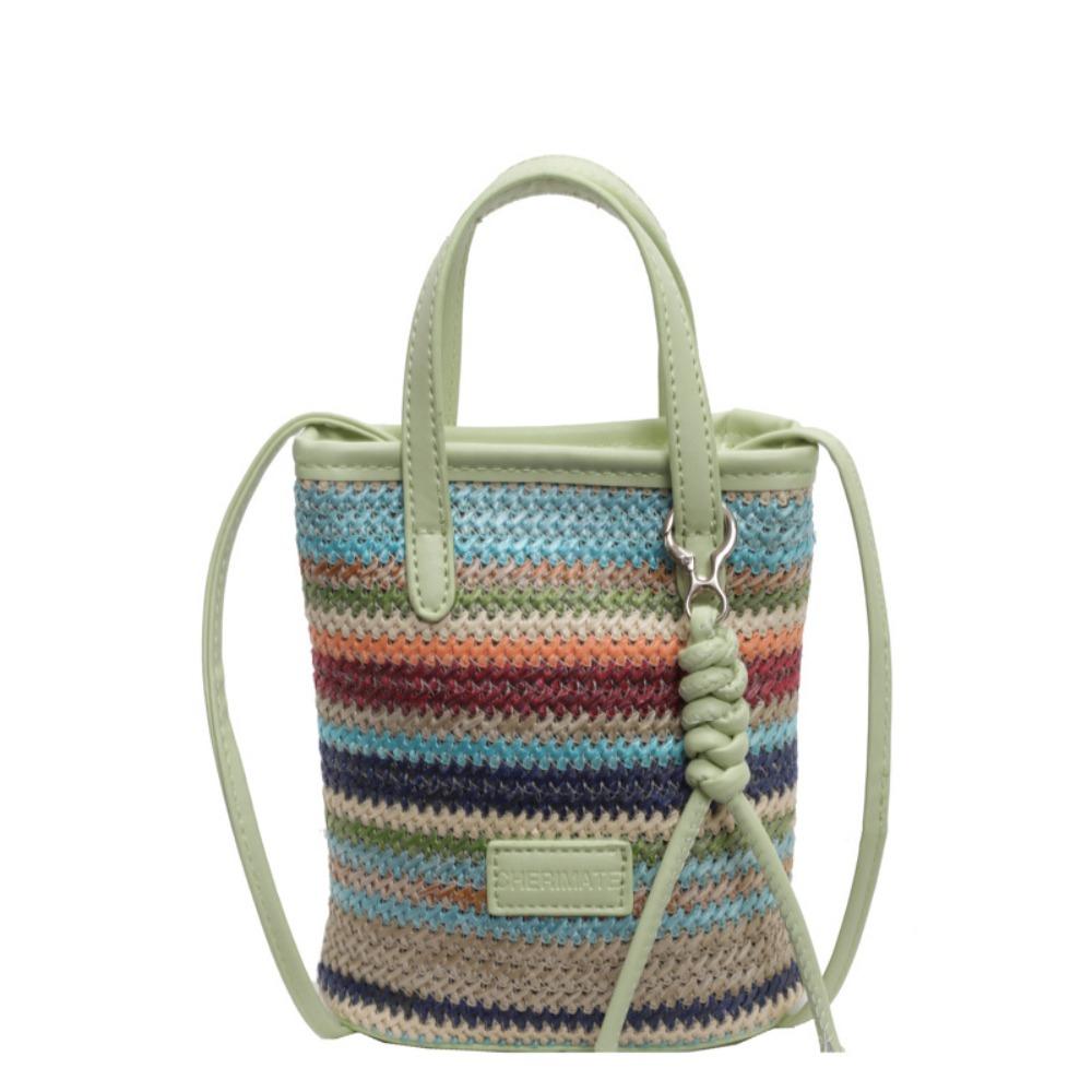 Летние сумки через плечо для отдыха, женские сумки, модные полосатые соломенные сумки для путешествий