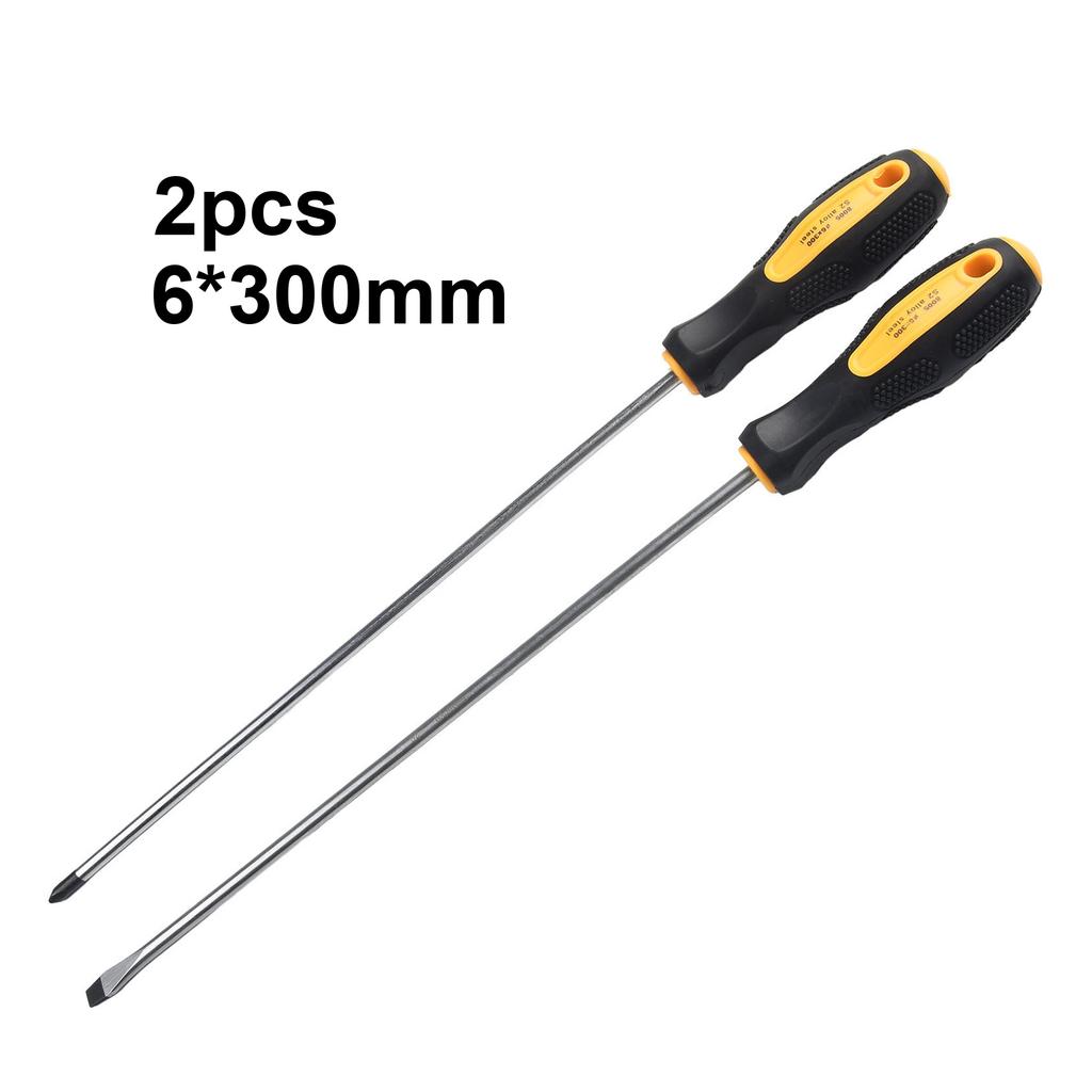 12 Inch Long Handle Screwdriver Slotted Cross Head Magnetic Screwdriver Bits Anti Slip Manual Tools Screw Driver Bolt Driver